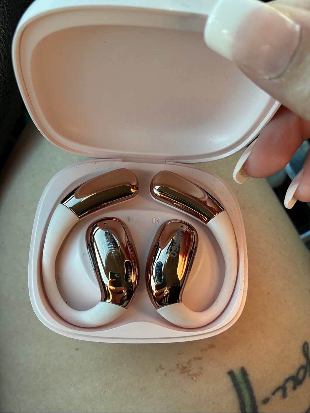 Wireless Earbuds in Rose Gold with Charging Case